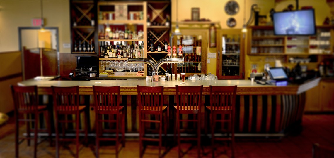 a photo of the bar